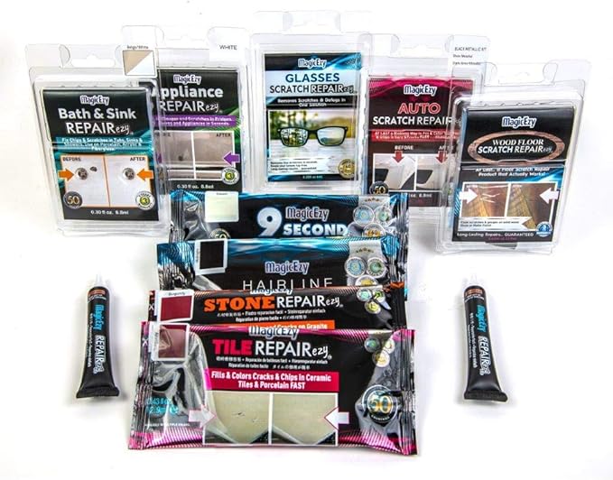 MagicEzy Fibreglass RepairEzy (White) - Fibreglass Repair Kit in a Tube - Boat, Pool, Tub, Surfboard - Fiberglass and Acrylic Shower, Bath, Hot Tub, Canoe, Jet Ski, Boat