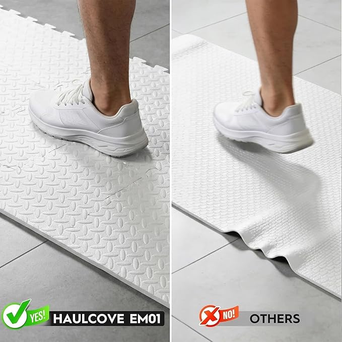 18 Tiles Puzzle Exercise Mat, EVA Interlocking Foam Floor Tiles, Non-Slip, Protective, Water-Resistant Flooring for Home Gym & Workout Equipment, 12.6" x 12.6" x 0.4", 18 Sq Ft