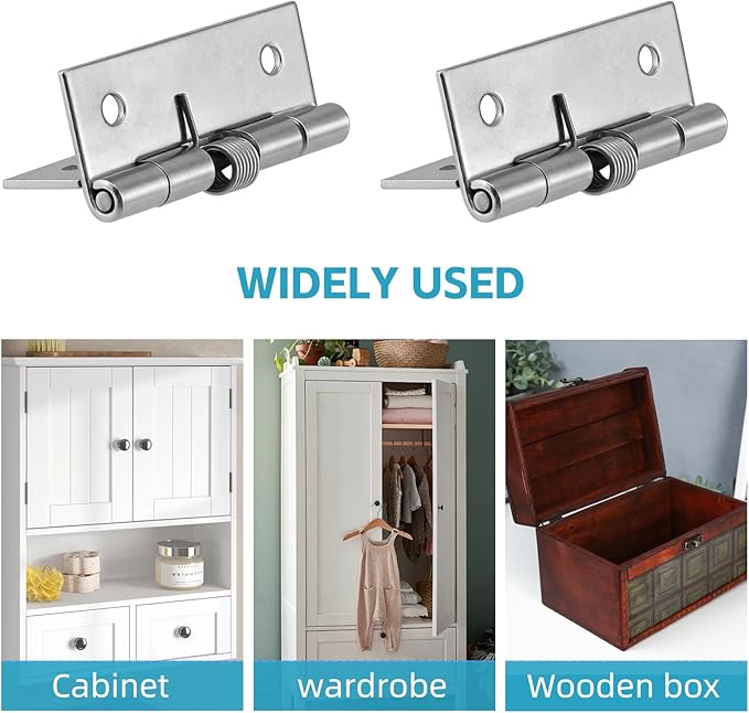Spring Hinge Self Opening Hinge 2" Length Stainless Steel Door Hinge - Pack of 4