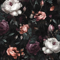 Gothic Dark Purple Rose Floral Wallpaper Peel and Stick 17.5"x197" | Self Adhesive/Removable/Waterproof/Thick Vinyl Vintage Contact Paper for Bathroom Bedroom Shelf Cabinet Drawer,Prepasted
