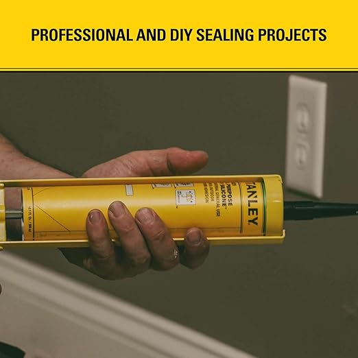 Stanley S421 All-Purpose RTV Silicone Sealant (24 x 10.1 fl.oz.) – 100% Waterproof White Caulk | Industrial-Grade Silicone for Kitchen, Bathroom, Shower, Window, Door, Indoor & Outdoor Use | 24 Pack