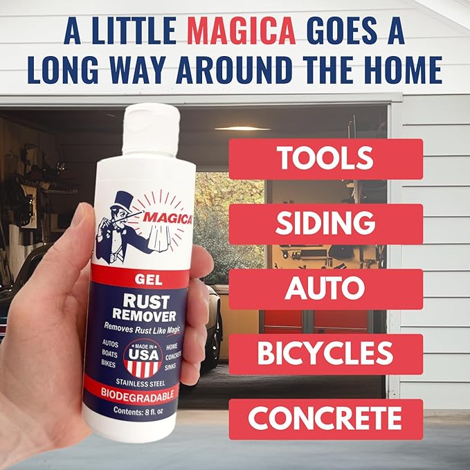 Magica® Rust Remover (8oz Gel/Spray Combo) Reliably Removing Rust Stains for over 35 years Made in Wisconsin, USA