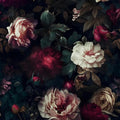 Fvlow Vintage Black Dark Red Floral Peel and Stick Wallpaper 17.4" x 394" | Renter Friendly, Removable & Waterproof, Vinyl Easy Install for Bedrooms, Bathrooms, Kitchens, Cabinets and Home Decor