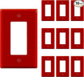 ENERLITES Decorator Light Switch or Receptacle Outlet Wall Plate, Gloss Finish, Mid-Size 1-Gang 4.88" x 3.11", Polycarbonate Thermoplastic, UL Listed, 8831M-R-10PCS, Red, 10 Pack
