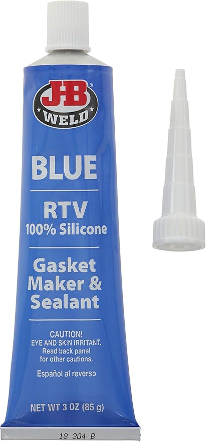 J-B Weld 31316 RTV Silicone Gasket Maker and Sealant - 3 oz. - Blue (Pack of 2)