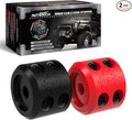 AUTMATCH Winch Cable Hook Stopper (2 Pack), Silicone Rubber Winch Stopper for Wire & Synthetic Rope, Winch Line ATV UTV, Shock Absorbent Prevent Pulling Bounce and Abrasion, Black & Red