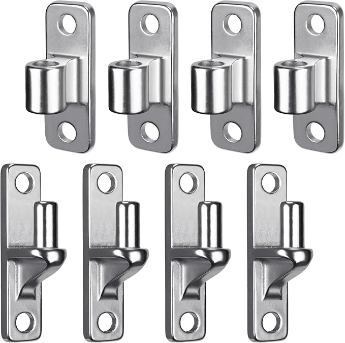 Insaga 304 Stainless Steel Gate Hinges Heavy Duty 600LB Capacity, 5/8'' Non-Welded One-Piece Design, Wall Mount Hinges for Farm Gates & Wooden Fences, 4Pack