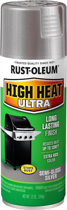 Rust-Oleum 270201 High Heat Ultra Spray Paint, 12 oz, Silver