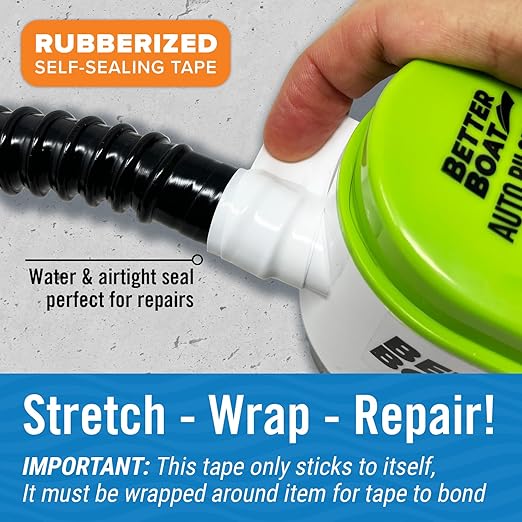 Better Boat Self Fusing Silicone Tape Waterproof White, Plumbing Tape for Leaks, Hose and Pipe Repair Tape, 1 in x 40 ft