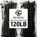 Zip Ties 12 inch ，Heavy Duty Cable Ties with 120 Pounds Tensile Strength，Black Zip Ties，100 Pack, Wire Ties for Indoor and Outdoor Use.