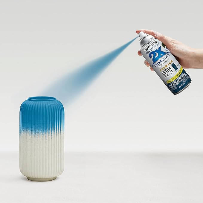 Rust-Oleum 331188 Painter's Touch 2X Ultra Cover Spray Paint, 12 oz, Ultra Matte Nantucket Blue