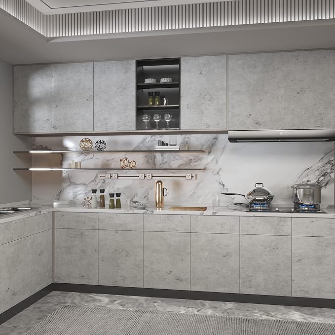 3yecao 16"×118" Light Grey Concrete Wallpaper Peel and Stick 3D Faux Extra Thick Grey Concrete Cement Contact Paper Vinyl Matte Texture Industrial Adhesive Gray Wallpaper for Kitchen Bedroom Bathroom