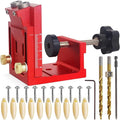 Pocket Hole Jig Set Woodworking Inclined Hole Positioner Pocket Dowel Hole Jig System Set Woodwork Guides Joint Carpentry Locator for Woodworking Angle Drilling Holes Carpenters