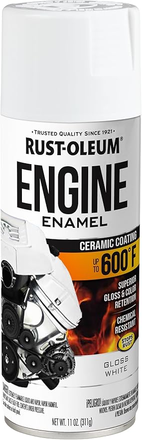 Rust-Oleum 366430 Engine Enamel Spray Paint, 11 oz, Gloss White