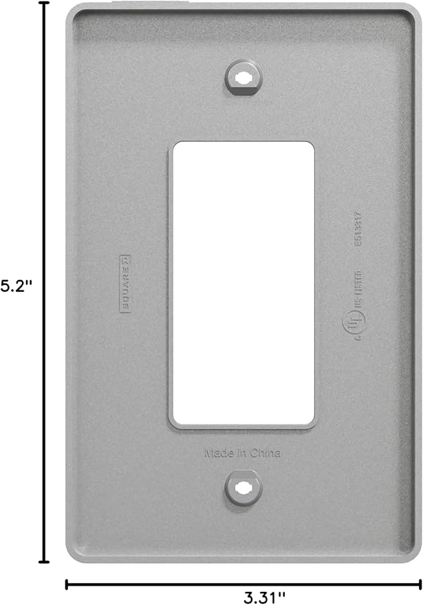 Square D by Schneider Electric Square D X Series Wall Plate for Outlet and Light Switch, Mid Size Plus 1 Gang, Matte Gray (Pack of 2)