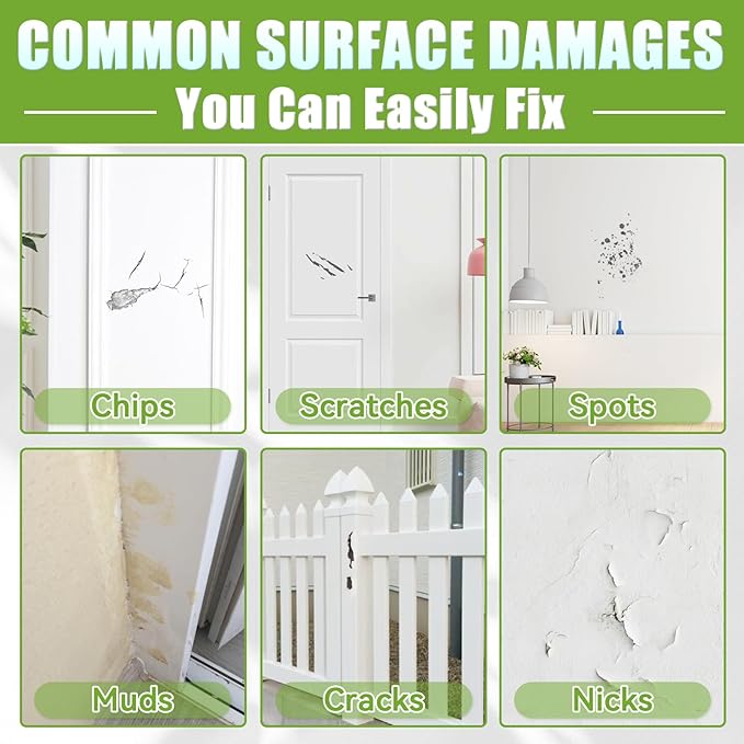 White Touch Up Paint Pen, White Paint for Wall, Door, Cabinets, Furniture, Enamel (Semi-Gloss, 30ML)