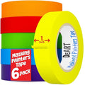DEART Colored Masking Tape Painters Tape Writable 12, 8 or 6 Pack - 1 inch or 0.6 Inches for Arts & Crafts, Art Supplies, Whiteboard Tape Dry Erase Board Tape Craft Supplies (6, Large (20 Yd))