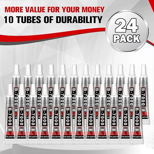 B7000 Glue 15ml/0.5 fl oz 24-Pack - High Strength, Flexible, Waterproof Adhesive for Jewelry, Electronics, Crafts and More