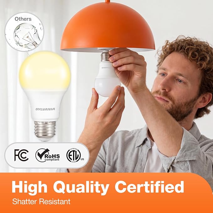 Sylvania LED Light Bulb, 75W Equivalent A19, Efficient 12W, Medium Base, Frosted Finish, 1100 Lumen, Soft White - 24 Pack (41300)