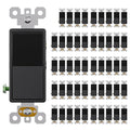 AIDA 50 Pack 4 Way Switch Decorative Light Switch, 15Amp, 120/277 Volt, 4 Way Decorative Light Rocker Switch Replacement, Self-Grounding, Residential and Commercial Grade, UL Listed