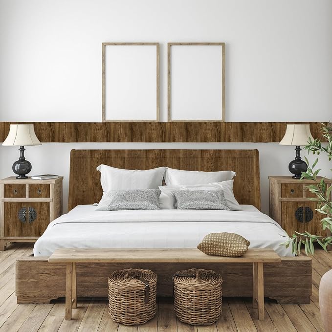 Wood Peel and Stick Wallpaper, Contact Paper for Classroom Home Decor | 17.7"x393" Removable Self-Adhesive Brown Wood Plank Film, Farmhouse Decor for Bulletin Board Desk Cabinet & Home Renovation