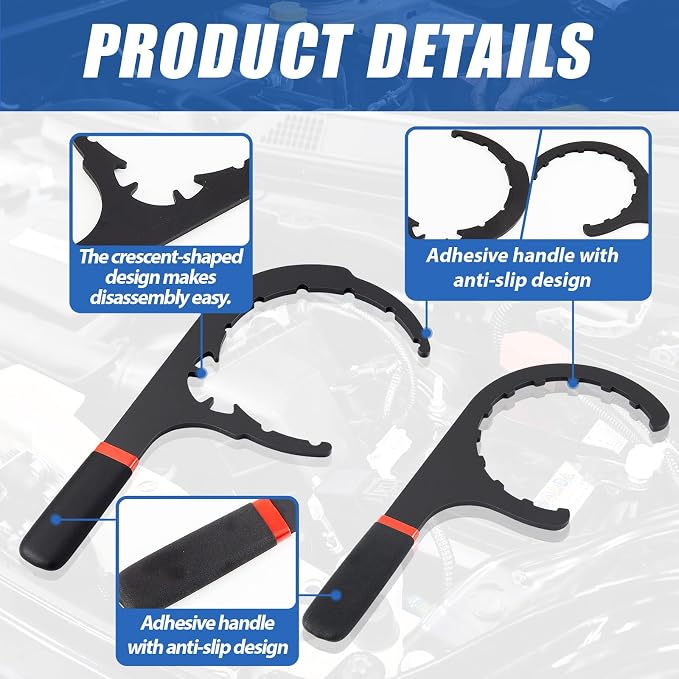 4 Pcs Fuel Filter Wrench 4.6'' & 5'' & 6'' & 8'' Red and Black | Compatible with Diesel Engines Water Separator, Cap Claw Grip Design, Metal Plastic Build, Easy Removal