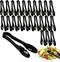 24 Pack Plastic Tongs for Serving, 9 Inch Heavy Duty Hard Plastic Serving Tongs with Scalloped Tips, Reusable or Disposable Serving Utensils for Buffets, BBQ, Bakery, Parties & Catering