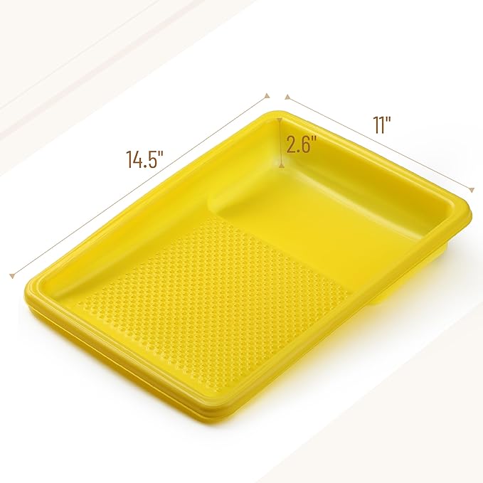 Bates- Paint Tray Liner, 9 Inch, 10 pcs, Yellow Paint Pans Trays