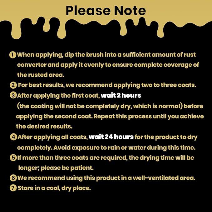2 in 1 Rust Converter & Metal Primer, 42 Oz Black Rust Inhibitor Paint for Metal, Rust Conversion Paint, Heat-Resistant Anti Rust Coating for Car, Marine, Industrial, Chassis
