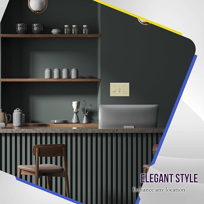 ENERLITES Combination Double Toggle/Single Decorator Rocker Outlet Wall Plate, Standard Size 3-Gang Light Switch Cover(4.5" x 6.38"), Polycarbonate Thermoplastic, UL Listed，881231-I, Ivory