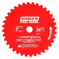 Diablo Steel Demon Cermet II Saw Blade for Thick Metal - 7" Diameter, 36 TCG Teeth, 20mm Arbor, .075" Kerf, 0° Hook Angle, .063" Plate, 5800 Max RPM - D0736CFM