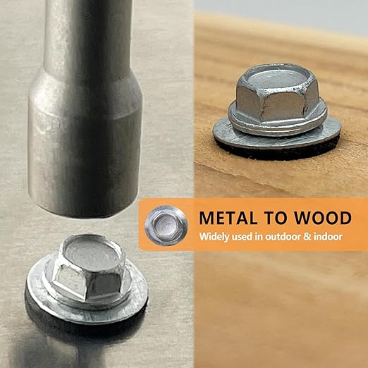 #10 x 1 Hex Head Sheet Metal Roof Screws, Rustpert Coating Metal to Wood siding Screws, 30 Pieces