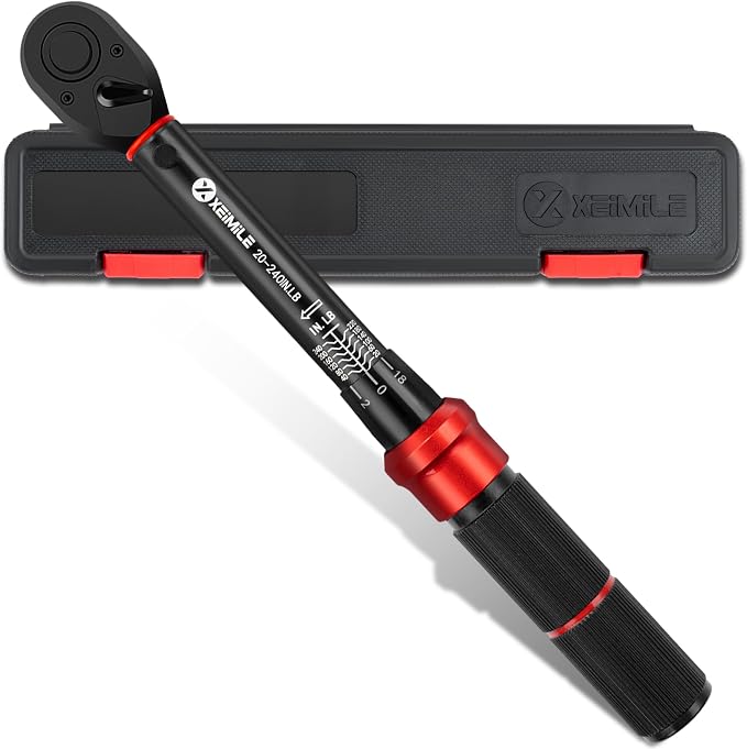 1/4-Inch Drive Click Torque Wrench-20-240 In.Lb for Bike Motorcycle | Inch Pound Torque Wrench(2.3-27.1 Nm),72T Dual-Direction Dual Range, 3% Precision for Small Equipment, Gunsmithing Car Repair