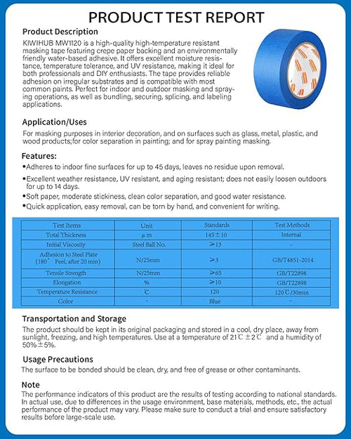 10 Rolls Painters Tape 2 inch Wide, Blue Painters Tape Bulk, Blue Masking Tape for Multi Purpose, Wall Painting, Home Improvement, DIY Crafts, 1.88 Inch x 550 Yards