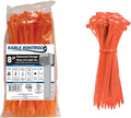 Kable Kontrol Fluorescent Orange Zip Ties 8 Inch 100 Pcs, 50 Lbs Tensile Strength, Self-locking Nylon Colored Cable Ties Wire Wraps for Indoor or Outdoor Use… | Nylon Plastic, Self Locking, UL Listed, Indoor Use