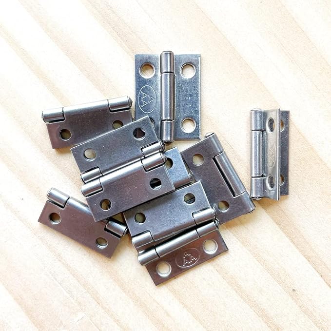 10pcs 304 Stainless Steel 3/4-inch Folding Butt Hinges Mini Hinges Small Box Hinges for Case Wooden Jewelry Box Lid (19mm x 15mm x 0.6mm)