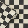 Yasinet Checkered Wallpaper Black and White Cream Peel and Stick Wallpaper Plaid Retro Contact Paper Bedroom Removable Self Adhesive Wall Paper Waterproof Bathroom Vinyl 17.3" × 78.7“