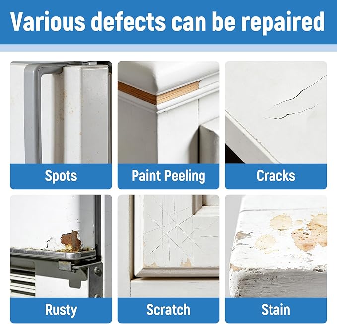 White Paint Multi Surface Semi-Gloss White Touch Up Paint Repair for Metal,Wall,Door,Cabinets,Wood,Furniture, Appliance,Metal, Acrylic Touch Up Paint Pen, Enamel 30ML