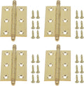 Pack of 4 2.5 Inch Brass Door Butt Hinges, Mini Cabinet Decorative Folding Butt Hinges, Small Bifold Door Hinges, Polished Butt Hinge with Mouting Screws