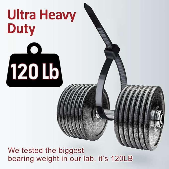 Zip Ties Heavy Duty 12 inch (500 Pack), Heavy Duty Cable Ties with 120 lb Tensile Strength for Outdoor Use, Black Wire Ties, Paloka