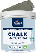 BLUEBIRD Chalk Furniture Paint - 500 ML / 16.9 fl oz for Furniture, Home Décor, Cabinets, and More (Pebble Grey)