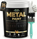 Meuvcol Metal Paint, 35 Fl oz Rust Preventive & Weatherproof Protective Coating, Black Paint for Metal Surfaces, Water-Based Matte Interior/Exterior Paint for Railings, Fences, Gates & Furniture