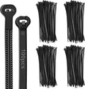 Blulu 100 Pcs 11 Inch Cable Zip Ties with Metal Tooth Stainless Steel Locking Device, 80 Lbs Tensile Strength Black Cable Ties, UV Resistant Wire Wraps Multi Purpose for Industrial Indoor Outdoor Use