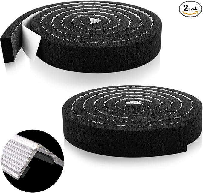 2 Pcs Metal Roofing Universal Vented Ridge Closure Strips 2 W x 10' l (20'l Total) Roof Panel Closure Self Adhesive Felt Tape Waterproof Windproof Seal for Metal Panels Insulation Weather Barrier