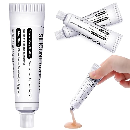 Lounsweer 2 Pcs Silicone Adhesive Glue for Skin Doll Repair Flesh Color Soft Adhesive Rubber Repair Glue for Filling Silicone Baby Doll Cavities Rubber Molds Halloween SFX Makeup