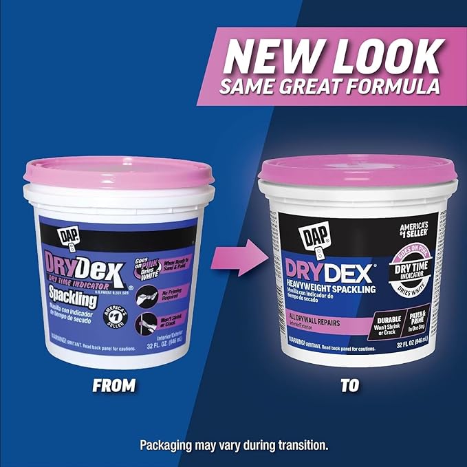 1 qt DAP 12330 DryDex Interior/Exterior Spackling- Pack of 2