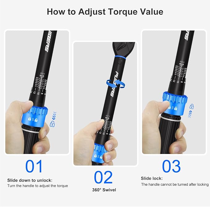3/8" Drive Inch Pound Torque Wrench 20-240 in.lb, ±3% Accuracy, Dual-Direction 72-Tooth Small Torque Wrench Set with Extension Bar 3/8" Adapter for Bike Motorcycle Car Maintenance
