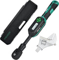 AEROFORCE 3/8" Drive Adjustable Digital Torque Wrench, 6.8-135Nm Electric Torque Wrench with 38MM Open End, Interchangeable Jaw & Ratchet Head, for HVAC, Automotive, Motorcycle and Narrow Pipeline