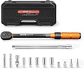 VEVOR Torque Wrench 3/8-inch Drive Click Torque Wrench Dual Scale Readings, 5-45 lbf-ft / 6.8-61.2 N.m, ±3% High Precision, with Spark Plug Sockets, Bits, Universal Joint, Extension Bar, Storage Case