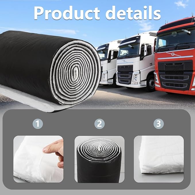 161 SQFT Automotive Camper Van Insulation, Water-Resistant Thermal & Sound Barrier, RV Camper Insulation 59" x 393" (4.9ft x 32.8ft) for Van Conversions, RVs, Trucks
